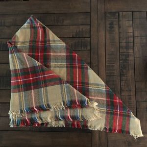 Plaid blanket scarf